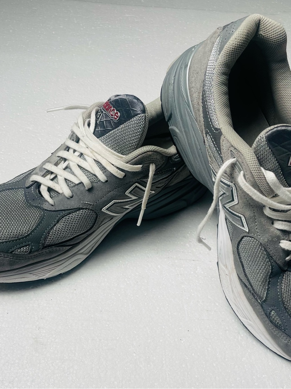 New Balance Men's Grey Mesh & Suede Athletic Shoes